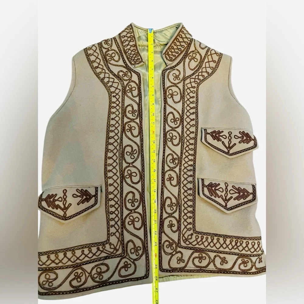 Romanian Waistcoat, men’s medium, felted wool, brown and tan